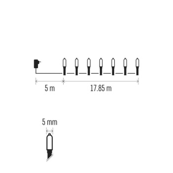 Emos novogodišnje LED lampice tradicional 17.85m MTG-D4AW11-6