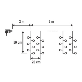 Home svetleći niz 300 LED dioda toplo bele MLF300/WW-3