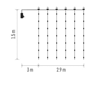 Emos novogodišnja LED zavesa 2.9x1.5m  MTG-D3EW03-3