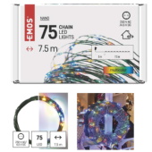 Emos novogodišnje nano LED lampice zelene 7.5m multicolor MTG-D3AM02